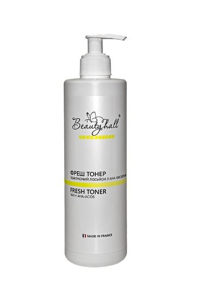 Тонізувальний лосьйон-тонік для обличчя з фруктовими кислотами AHA очищення зволоження Fresh Toner 500 мл Beautyhall (354822739)