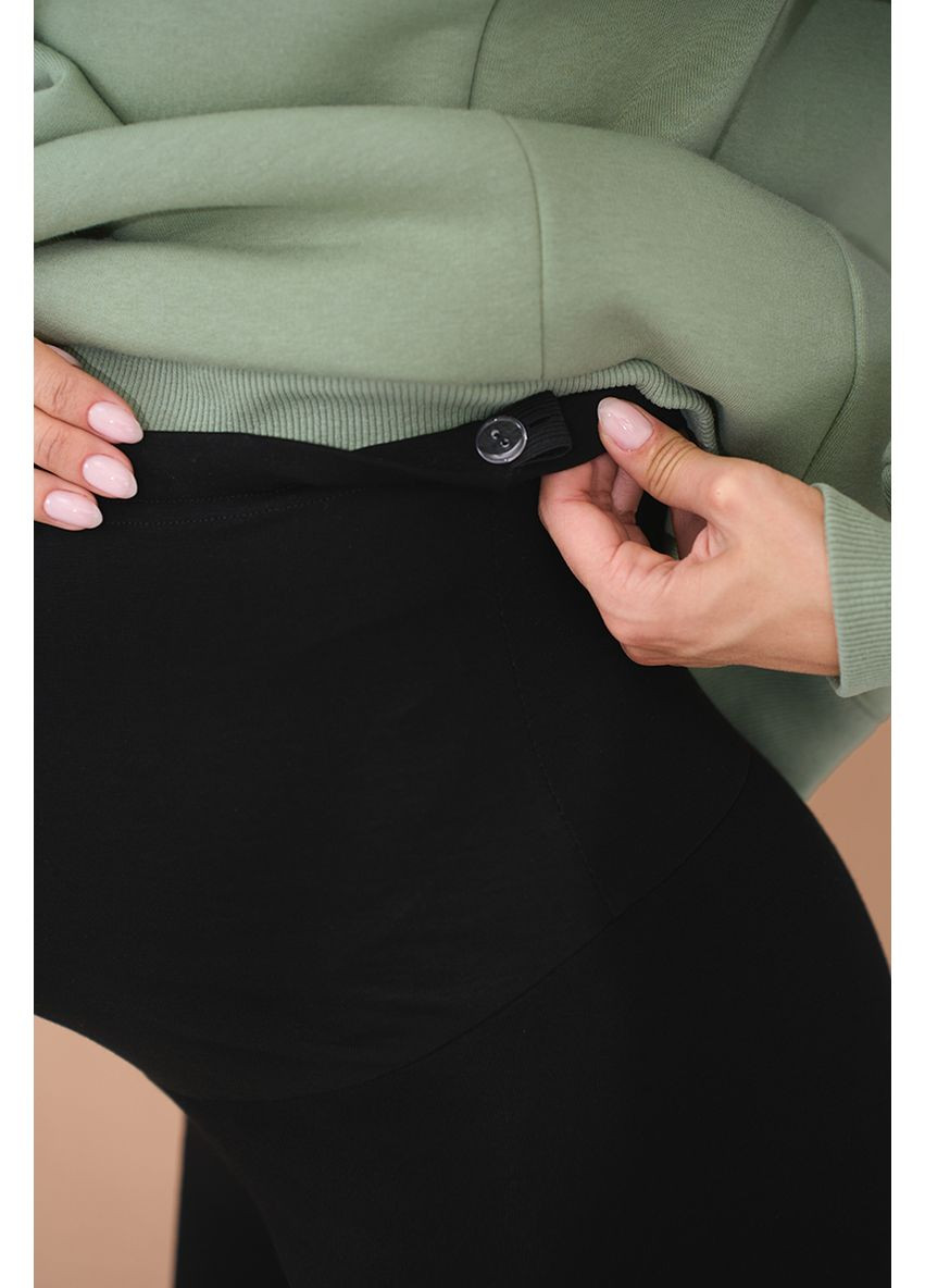 Теплі лосини для вагітних на хутрі з високим поясом чорні Юла мама (268983695)