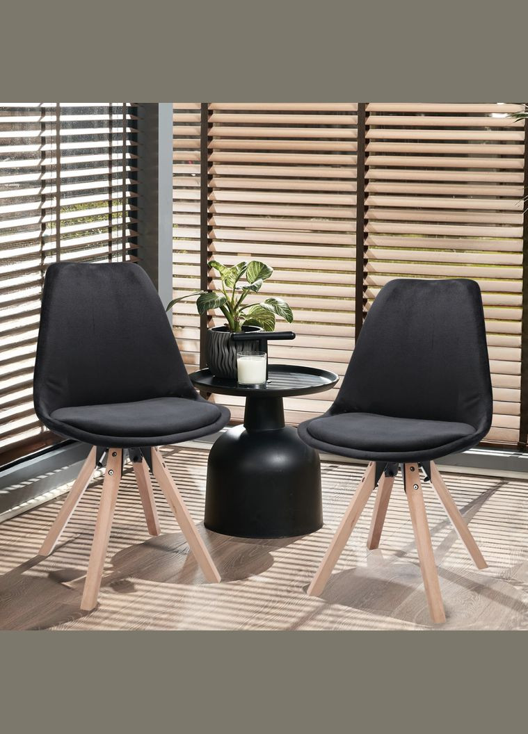Стул Saida в скандинавском стиле с деревянными ножками черный Jumi (301538984)