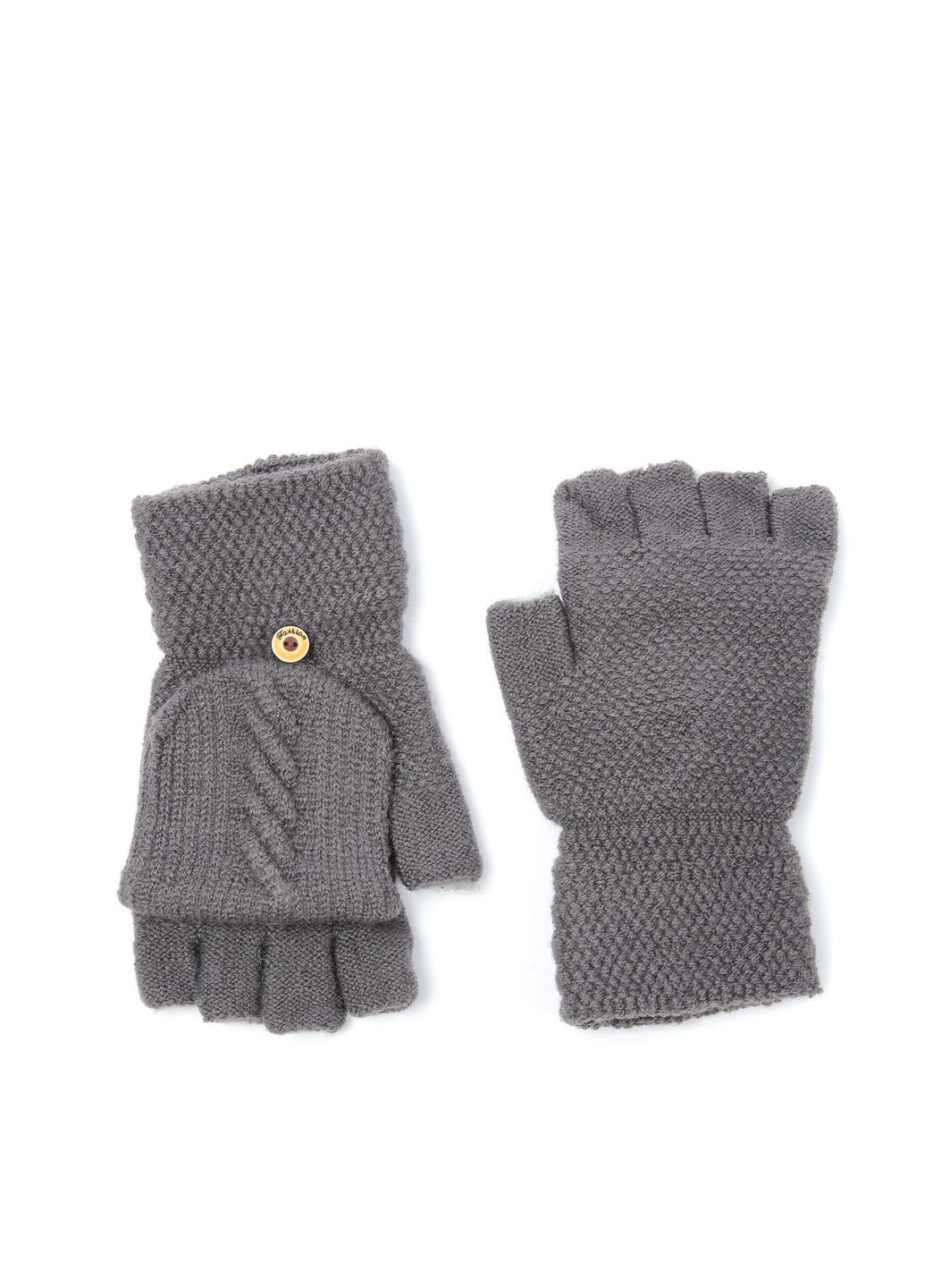 Мітенки жіночі вовна з акрилом сірі АКЕЛЬ LuckyLOOK 671-973 (322789682)