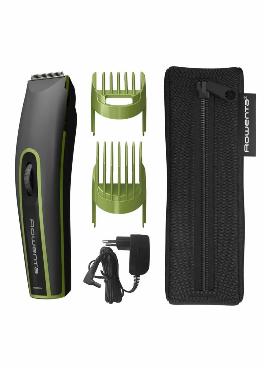 Машинка для стрижки Nomad Sport Collection, акум., роторний мотор, насадок-2, кейс, сталь, чорно-зелений Rowenta (317275202)