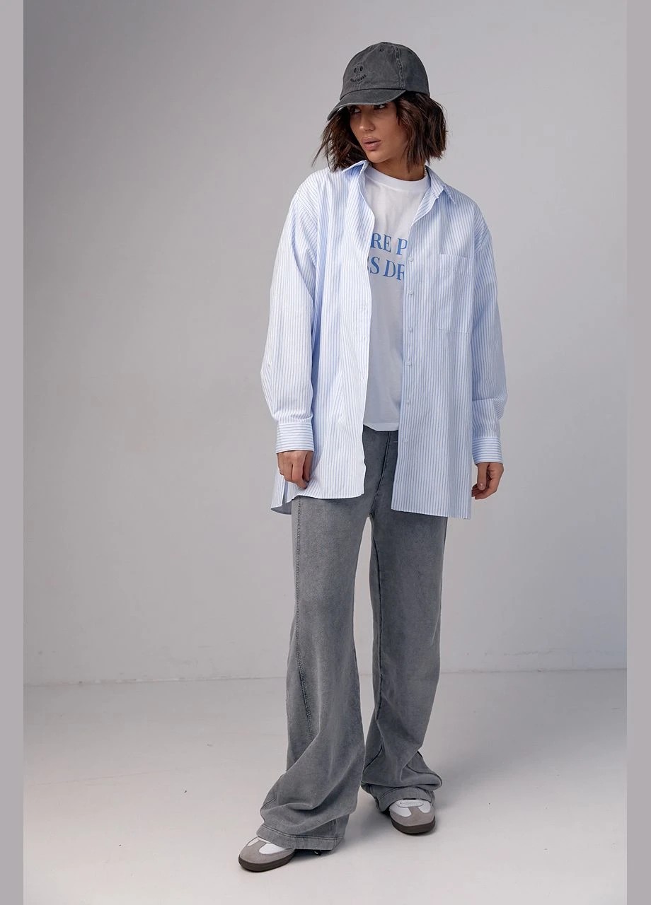 Голубой классическая рубашка Lurex