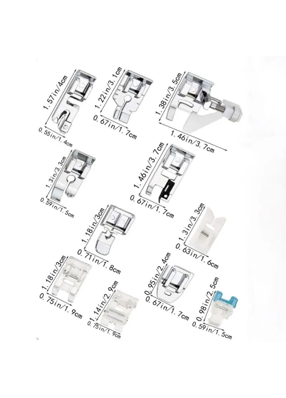 Набор прижимных лапок для швейных машин 11 штук No Brand (327400572)