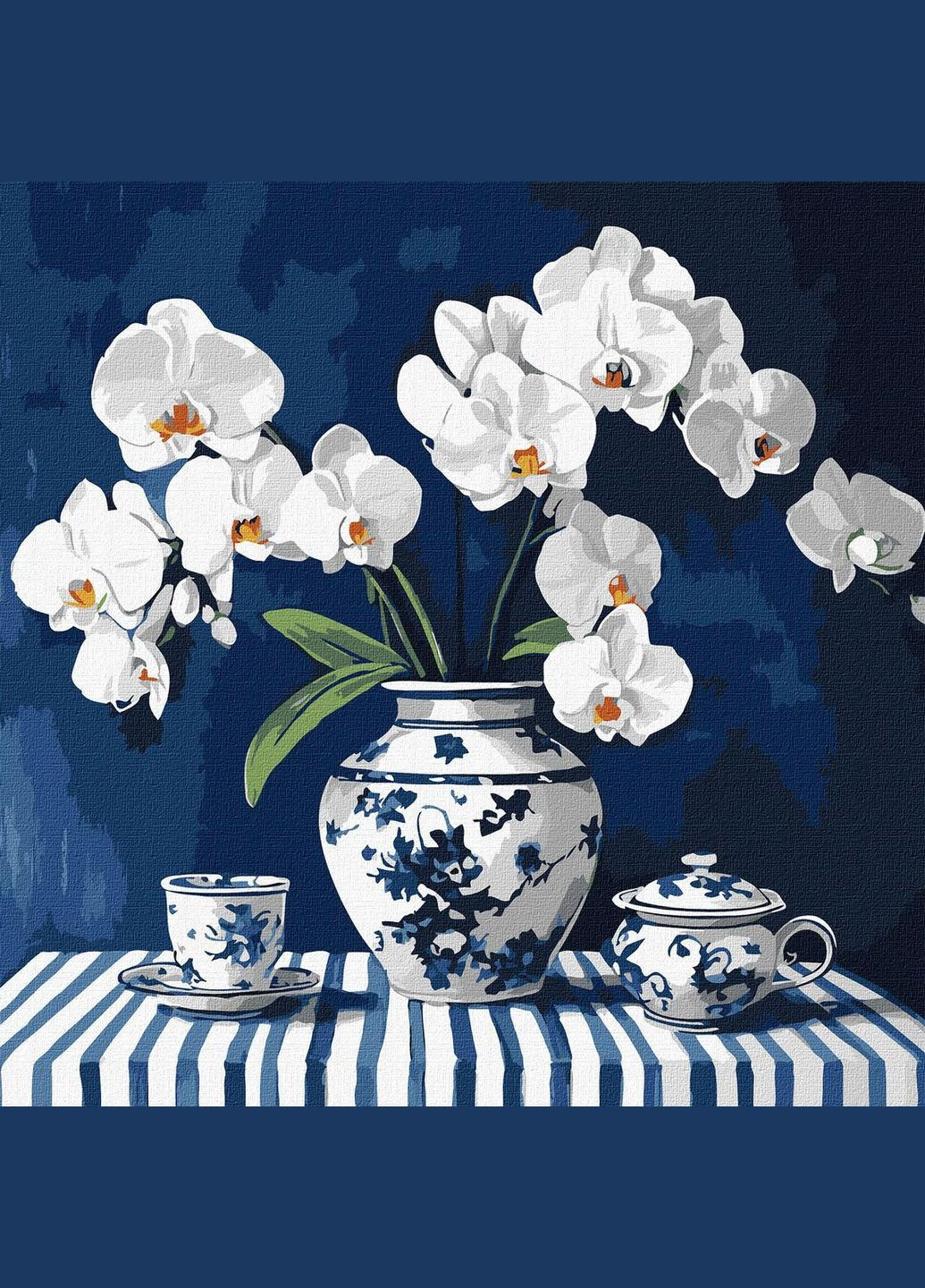 Картина за номерами Орхідея в порцеляні Ідейка 40 х 40 KHO3312 IDEYKA (354828533)
