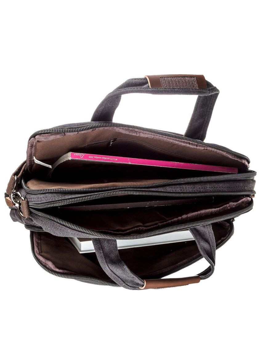 Сумка текстильна для ноутбука на два відділення 20177 Чорна Vintage (298569284)