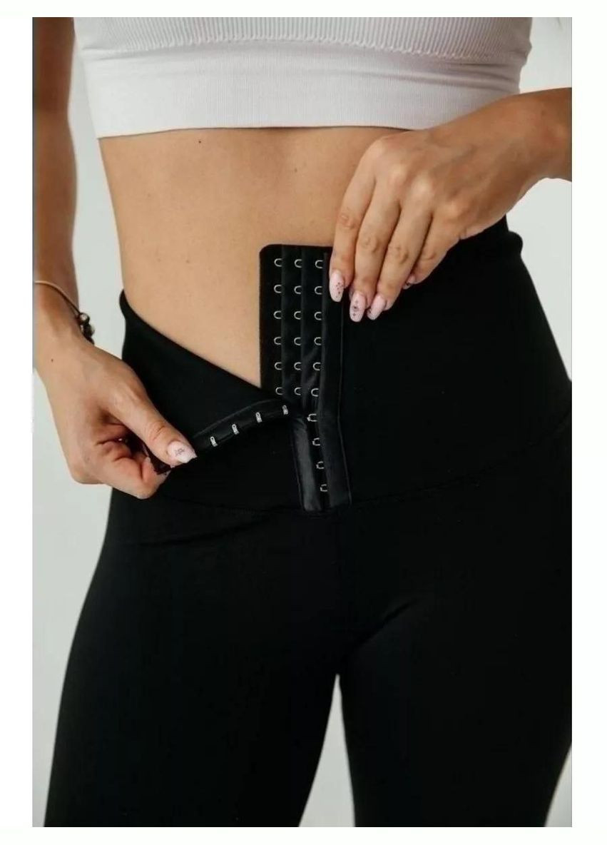 Женские лосины из бифлекса с корсетным поясом втягивающие без утепления. No Brand Лосини (333712680)