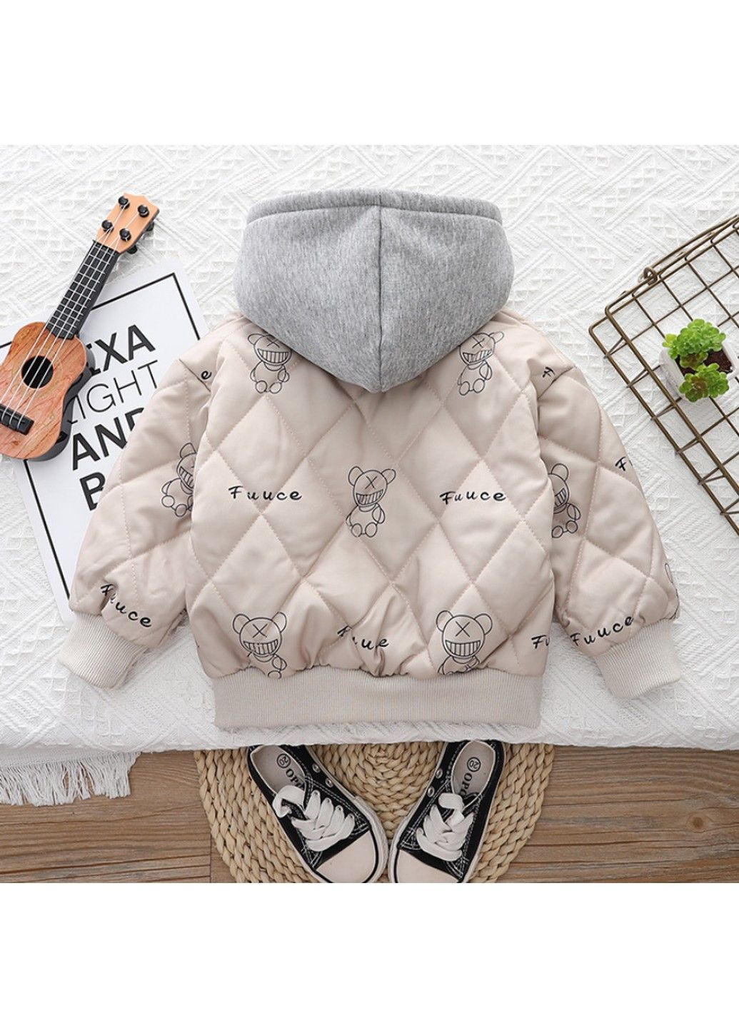 Бежева демісезонна дитяча куртка No Brand