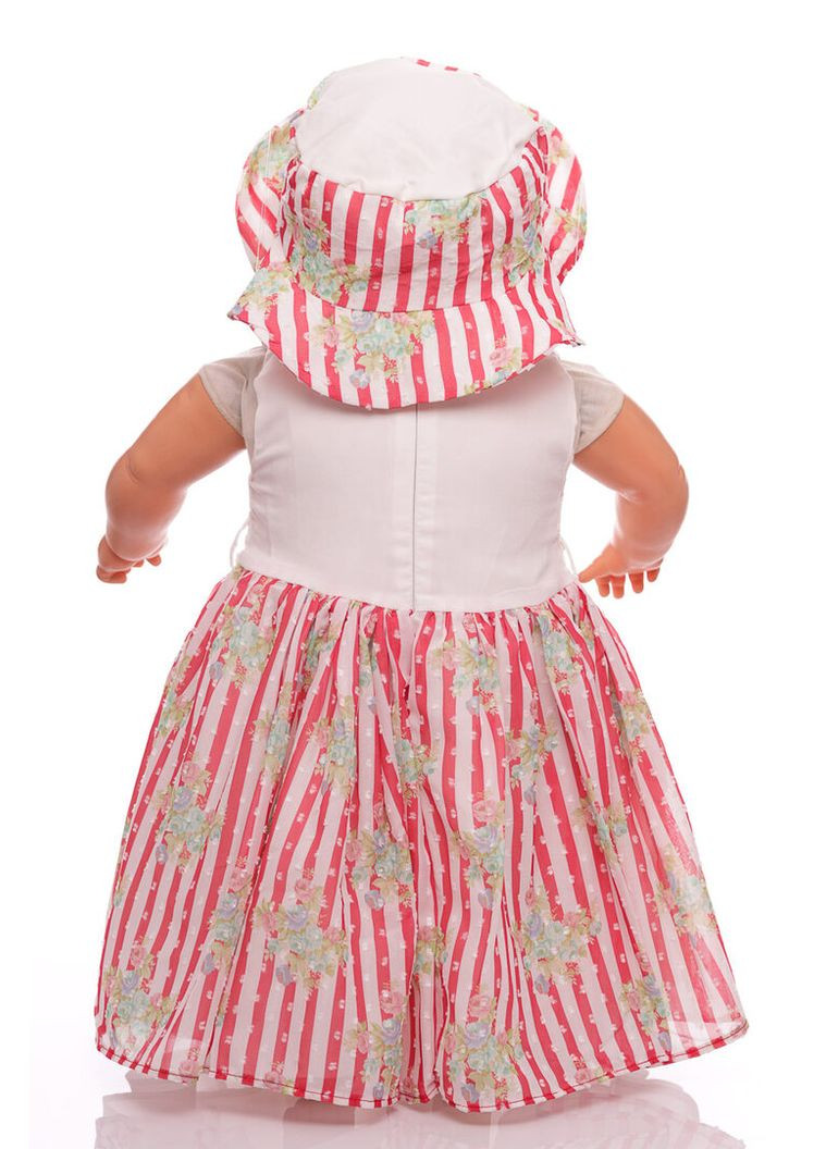 Красное платье с панамкой в полоску 80 см (32559) BABYKROHA (323469389)