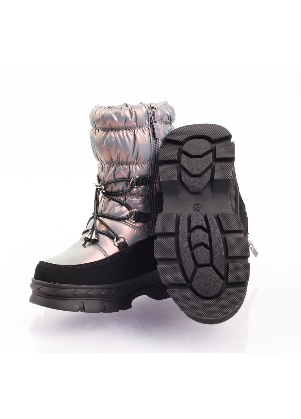 Цветные ботинки зимние 10797 для девочек черно-золотистые, эко кожа. размер 28 Tom.M