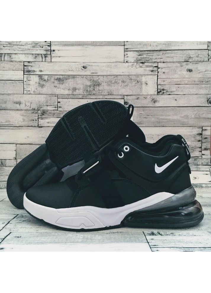 Чорні Осінні кросівки чоловічі nike air force 270 black white 2 найк аір форс 1 преміум No Brand