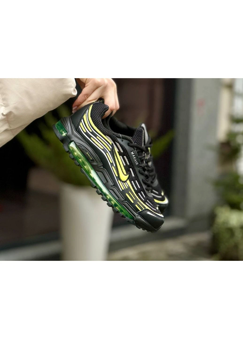 Чорні літні кросівки nike air max tl 2.5 black green найк аір макс тл 2.5 No Brand