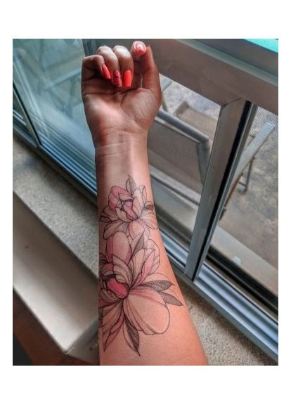 Тимчасове тату Чорна троянда з компасом 21х15 см, Fine Line, контурні (TH486) Tattoo (366891010)