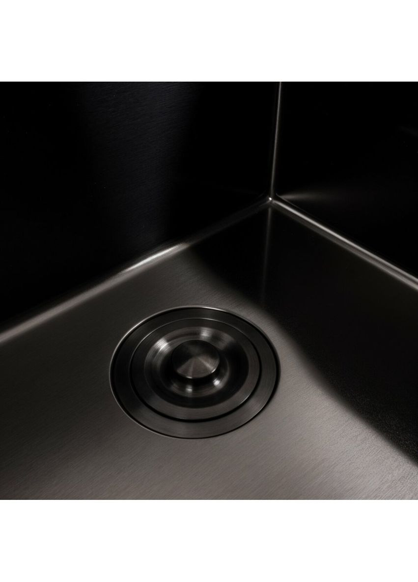 Кухонна мийка 45*45 Handmade PVD чорна (сифон крулий 3,0/0,8) Valeso (336932304)