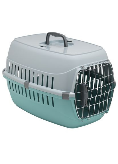 Переноска для собак і котів Road Runner 2 56.4 x 37.4 x 35 см Сірий з м'ятним (5412087019656) Moderna (332880597)