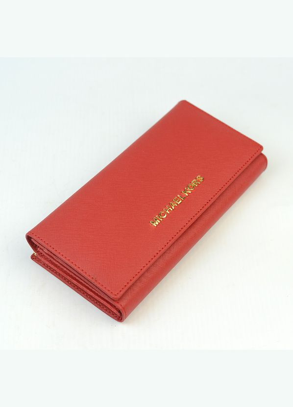 Красный кожаный женский классический кошелек на кнопке с монетницей No Brand (305821990)