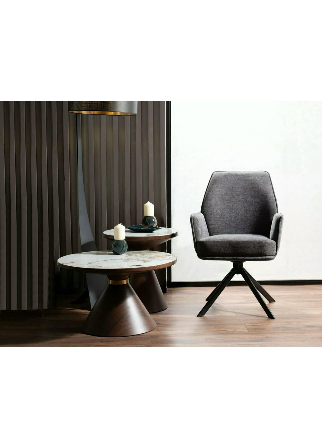 Журнальний столик NAPA B Білий / Бронза Діаметр 50x53 NAPABBBR Signal (372178242)