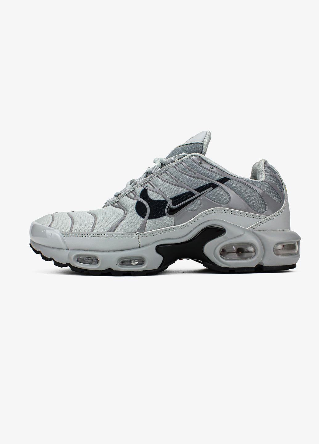 Серые всесезонные кроссовки мужские nike air max tn plus double swoosh gray | найк аир макс тн плюс серые No Brand