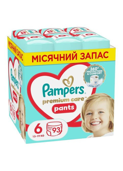Подгузники трусики Pants Giant Размер 6 (14-19 кг) 93 шт (8006540491010) Pampers трусики Pants Giant Розмір 6 (14-19 кг) 93 шт (357436008)