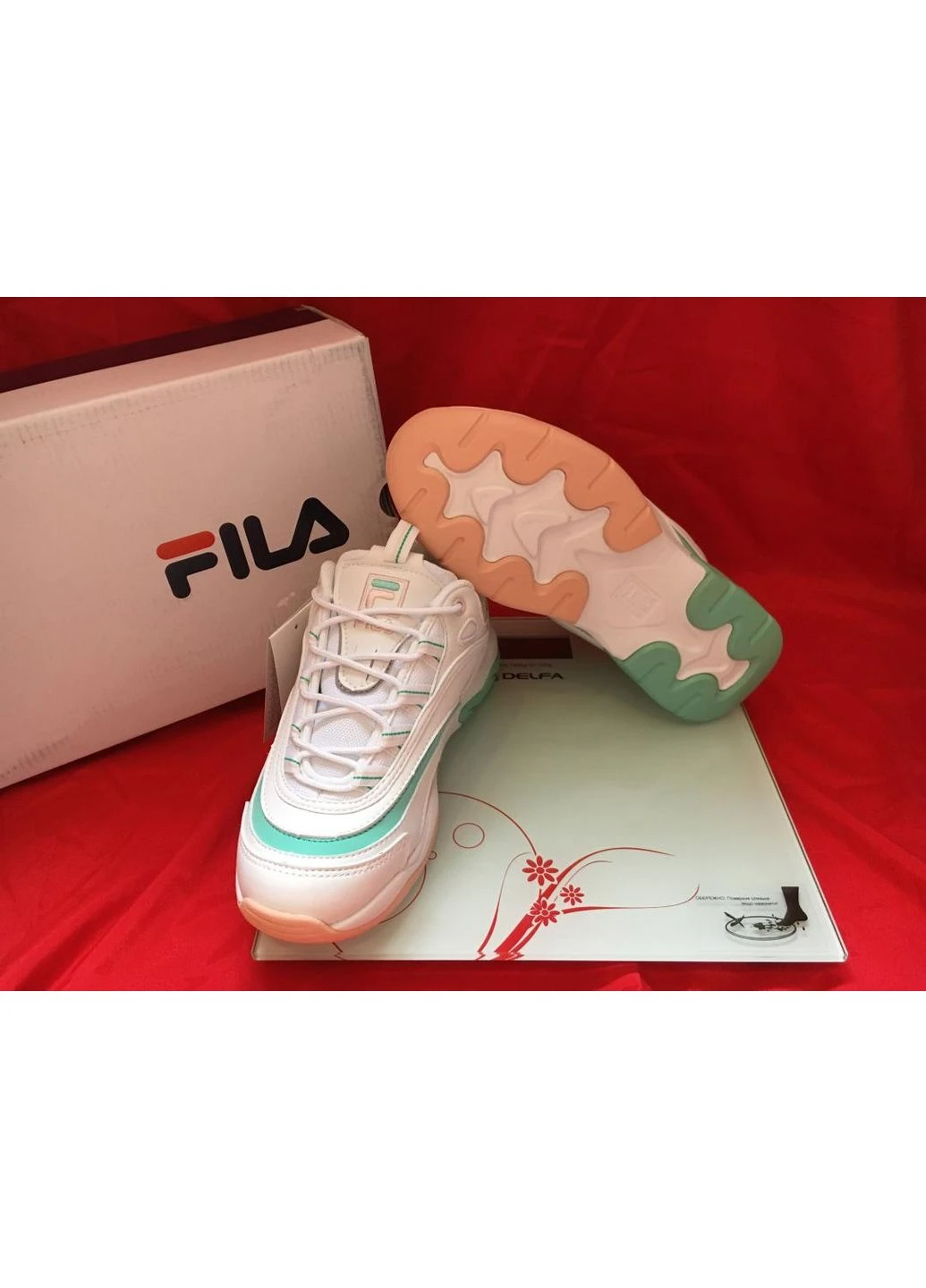 Білі кросівки чоловічі fila ray white mint rose філа рей білі демісезон No Brand