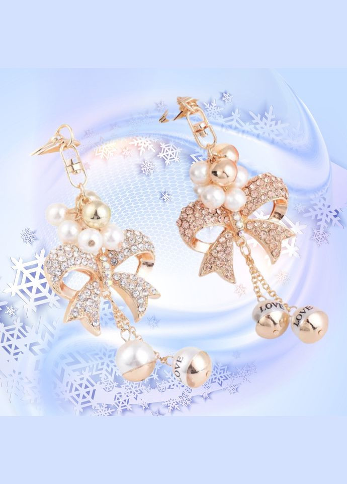 Модный креативный элегантный в форме сердца брелок с кристаллами и бантом для женщин и девочек No Brand (292260485)
