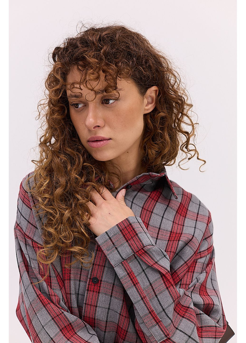 Жіноча картата сорочка блакитного кольору Arjen (361056951)