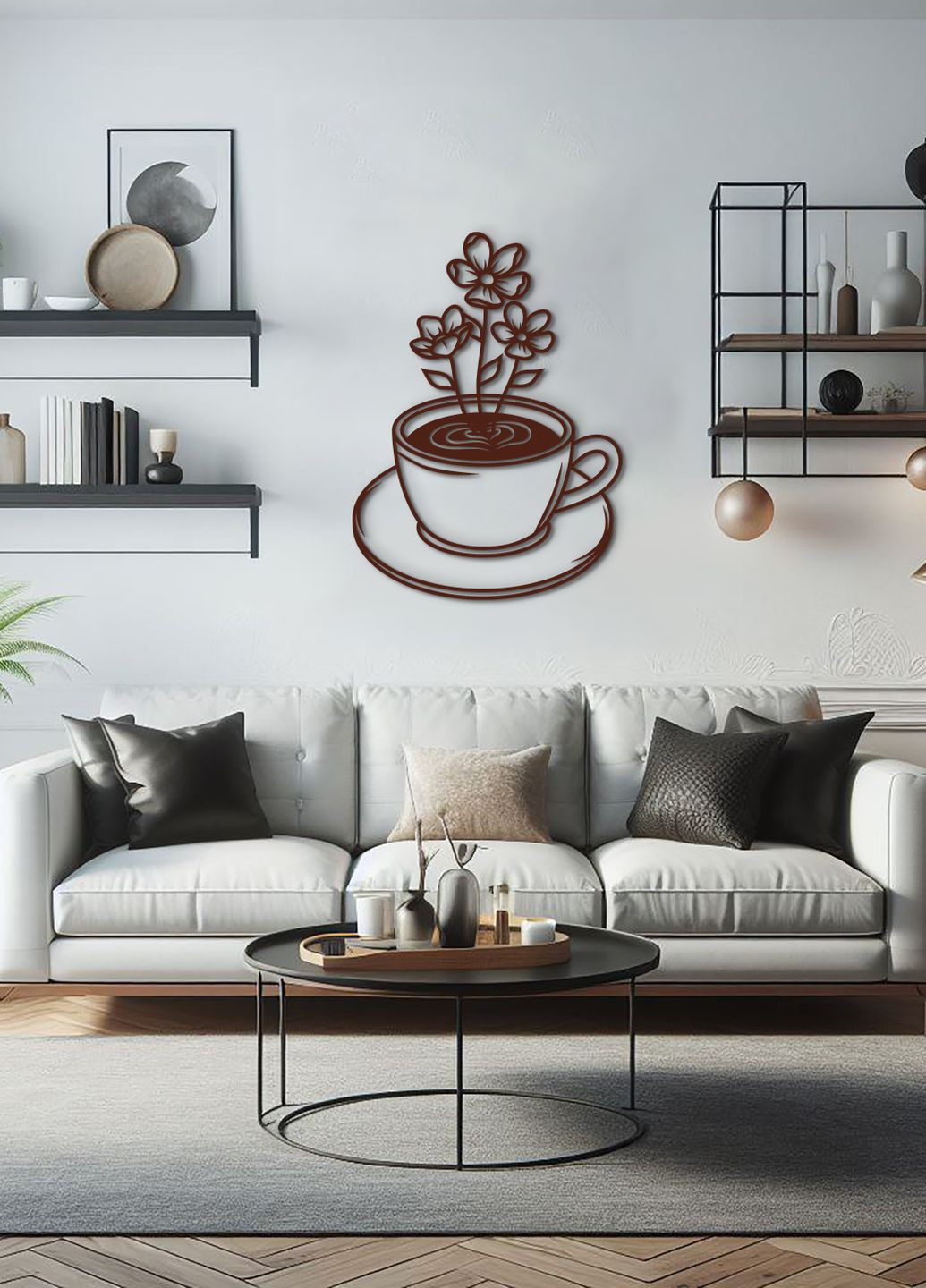 Дерев'яна картина на кухню, декор для кімнати "Ромашковий чай", декоративне панно 70х50 см Woodyard (292012890)