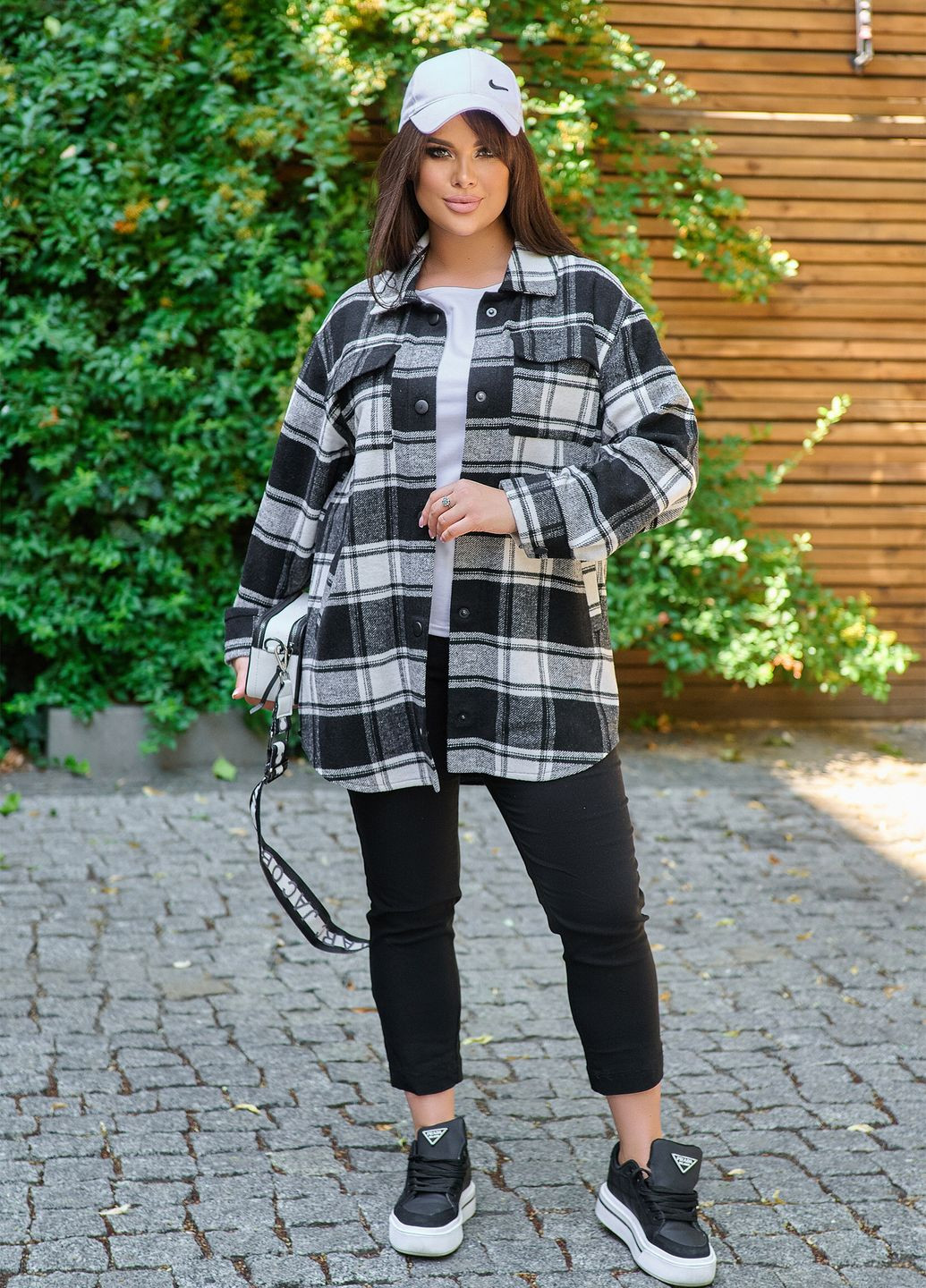 Черная повседневный, кэжуал рубашка в клетку No Brand с длинным рукавом