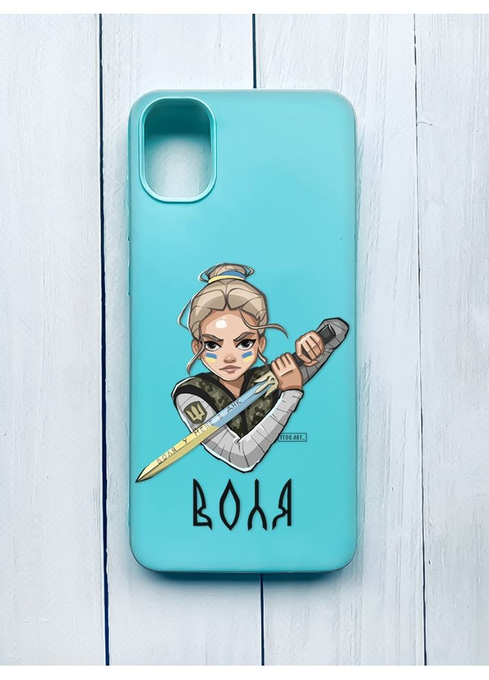 Матовий чохол для Samsung Galaxy A51 (2020)/A515 Бірюзовий:: Українська захисниця (принт 170) Creative (360689339)