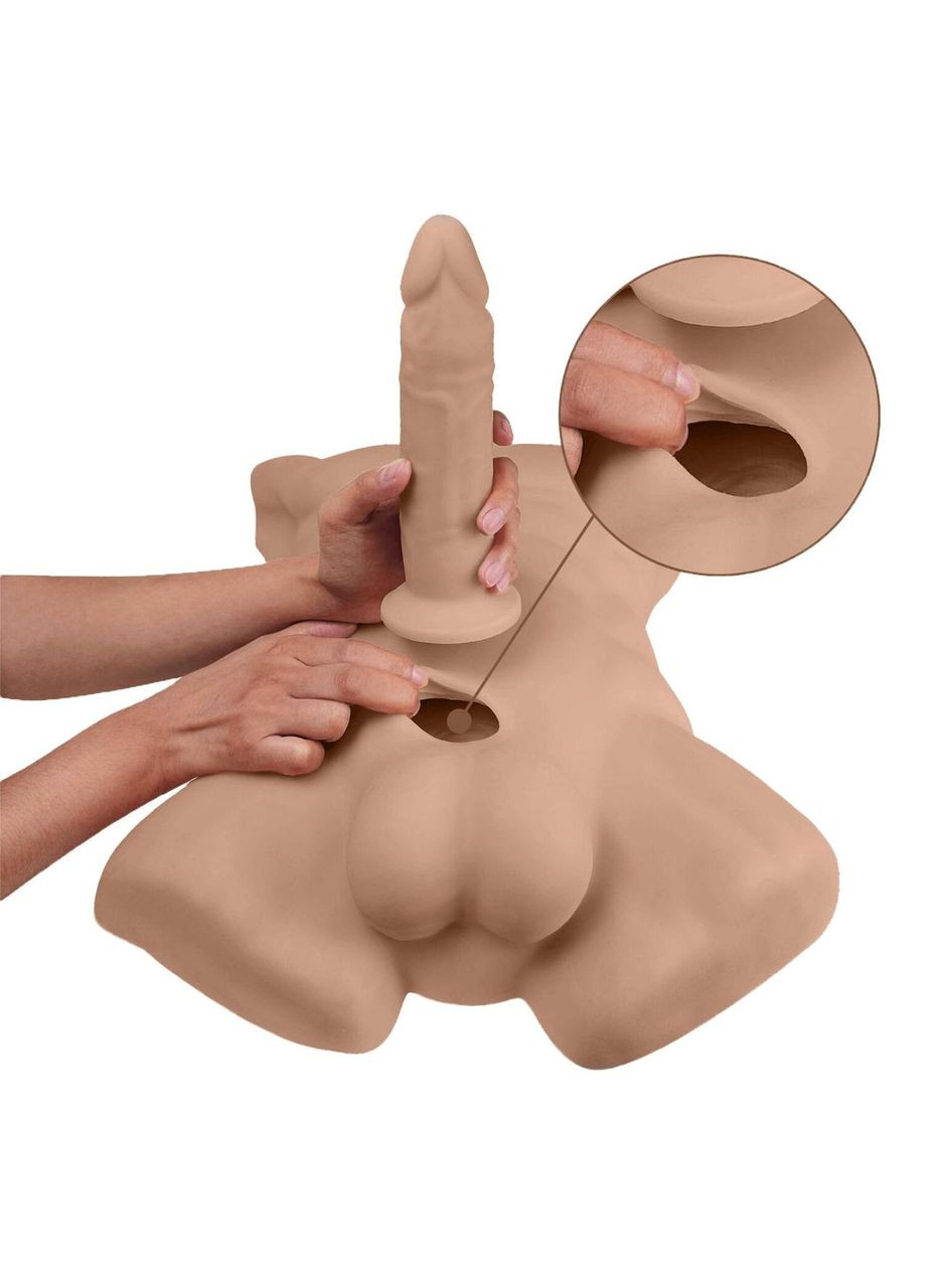 Торс з фалоімітатором на присосці SilexD Apollo L Male Torso Caramel No Brand (366879443)