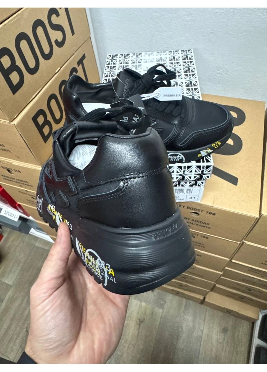 Чорні кросівки чоловічі premiata mick triple black преміата чорні демісезон No Brand