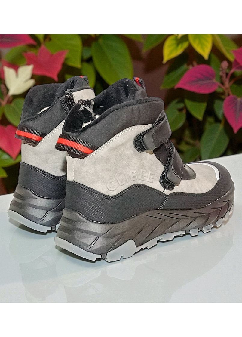 Зимові черевики на овчині для хлопчика, дутики на липучках для хлопчика, зимові хайтопи для хлопця Клібі Clibee (367078842)