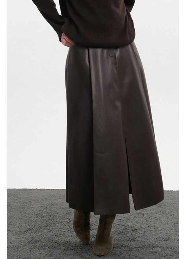 Коричневая юбка с карманами 3073 черный Triko Bakh