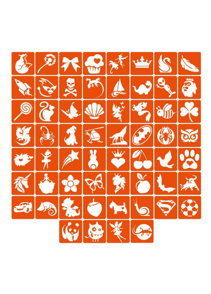 Набір трафаретів для біо-тату «Для дітей №1» kids_simple_1_4x4_60_1 Fresh Tattoo (316272392)