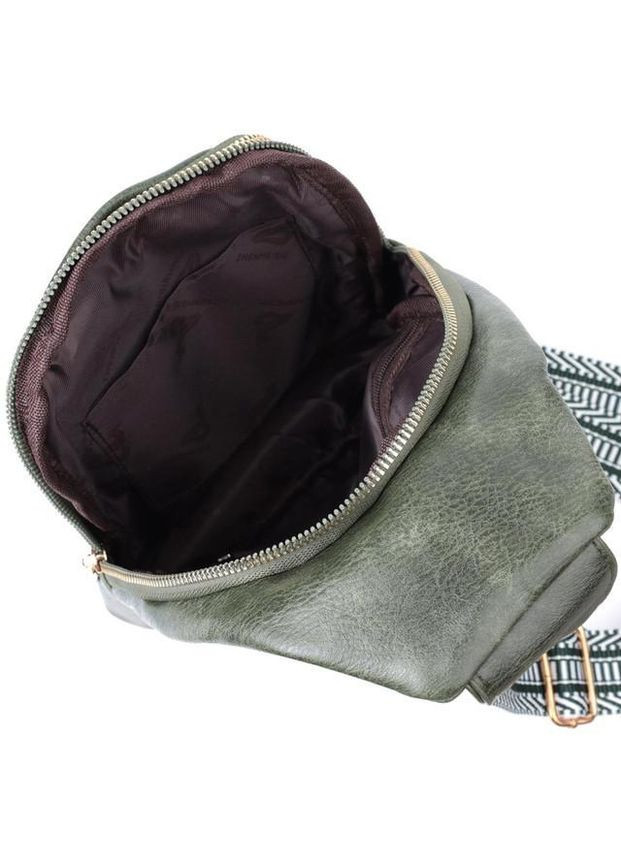 Сумка слінг через плече жіноча з екошкіри для телефону та для документів середня Зелений 38942 Vintage (351403615)