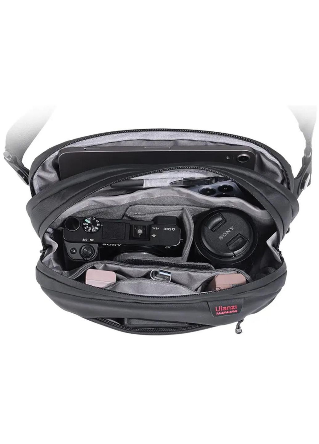 Сумка на пояс через плечо мужская текстильная Черный 35671 Ulanzi (334674015)