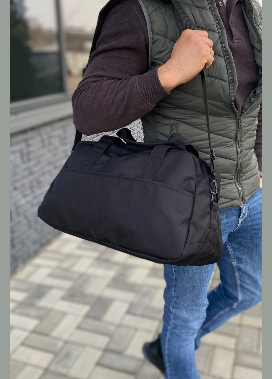 Черная сумка через плечо средняя спортивная дорожная классическая Medium 4 No Brand (322935332)