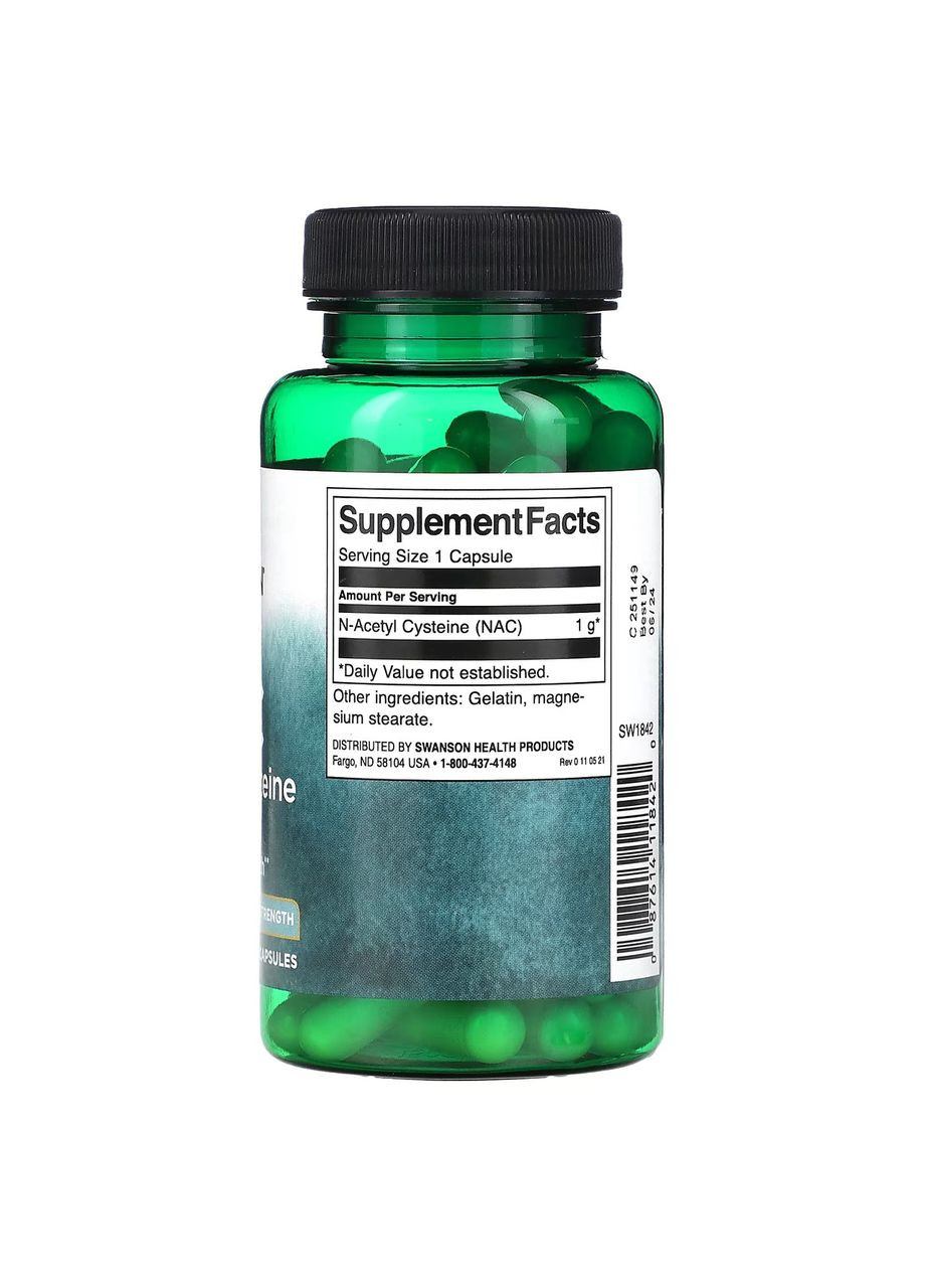 N-ацетилцистеїн NAC 1000 мг 60 капс. Swanson (346514329)