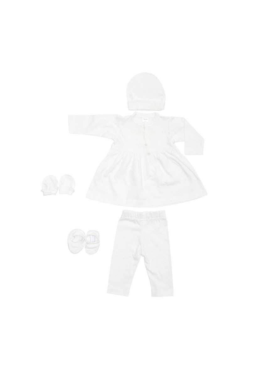 Крестильный набор для девочки с белой вышивкой, р.56, белый () Twins TCG56W-01 (354178687)