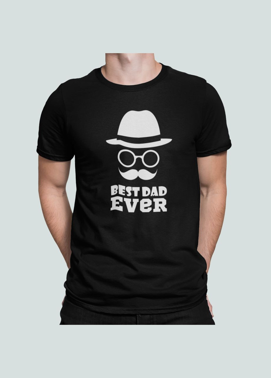 Черная мужская футболка с принтом best dad ever шляпа для папы Stedman
