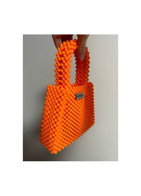 Сумка женская оранжевая из бусин ручная работа 032 Linel (337342856)