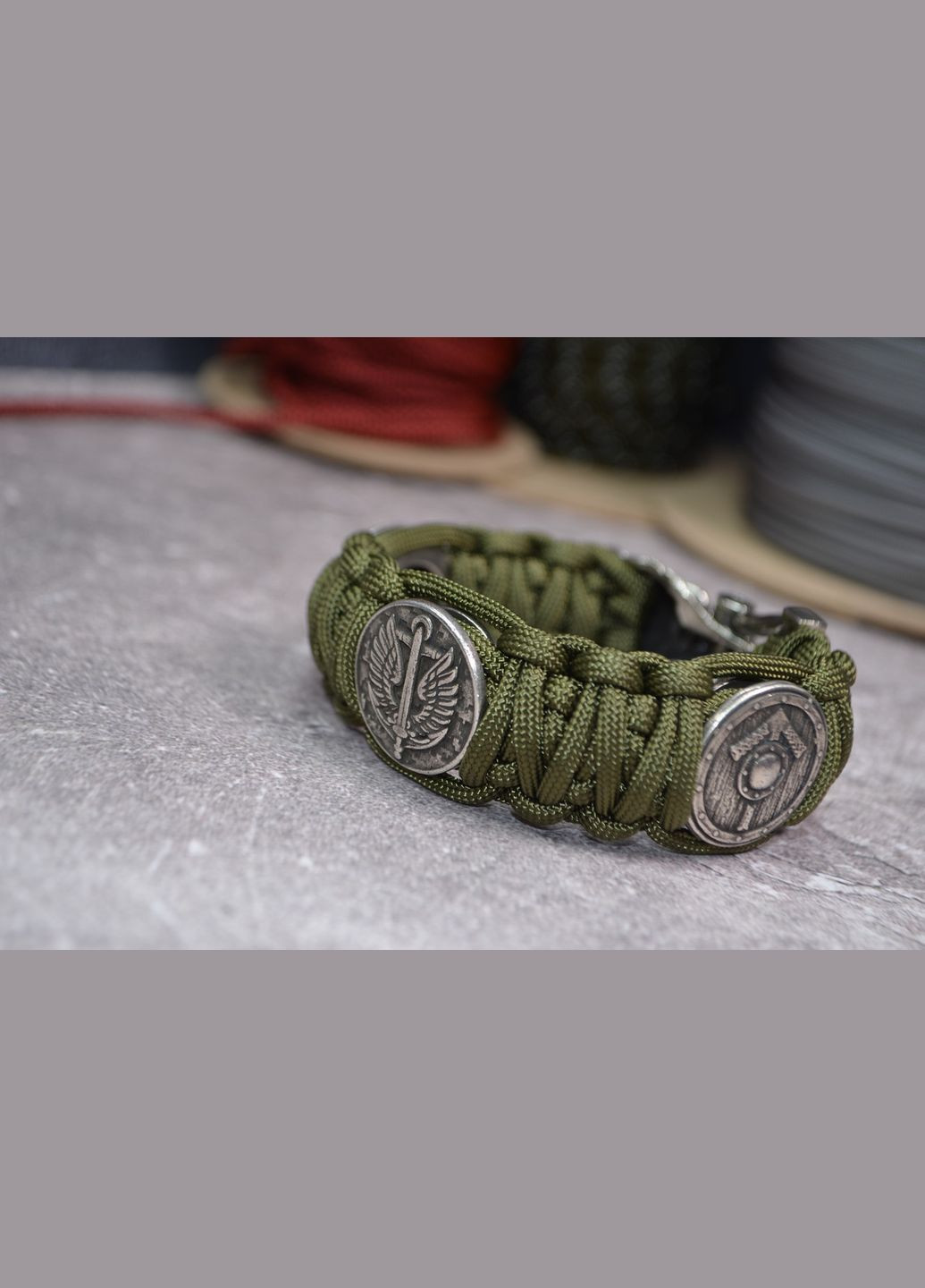 Браслет с волком руной тейваз гербом украины и эмблемой морской пехоты + брелок в подарок No Brand (341738750)