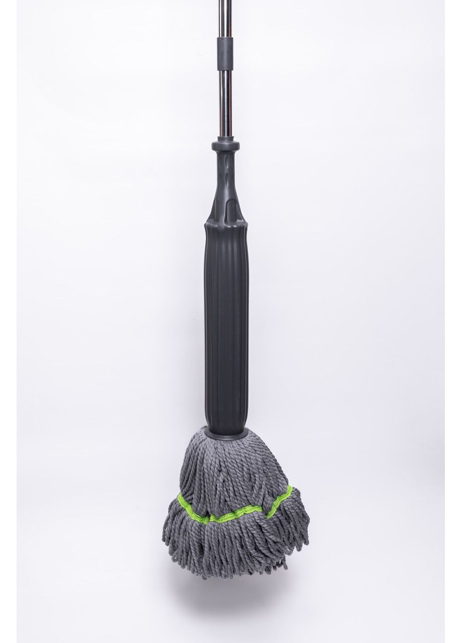 Швабра для миття підлоги кругла Синій універсальна для прибирання будинку або офісу з металевою ручкою ProDobro (364189712)