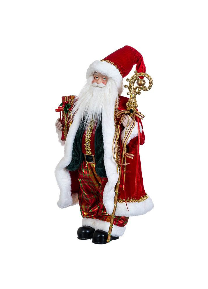 Фигурка Санта с посохом в красном 60х32 см 6011-004 Lefard (346529194)