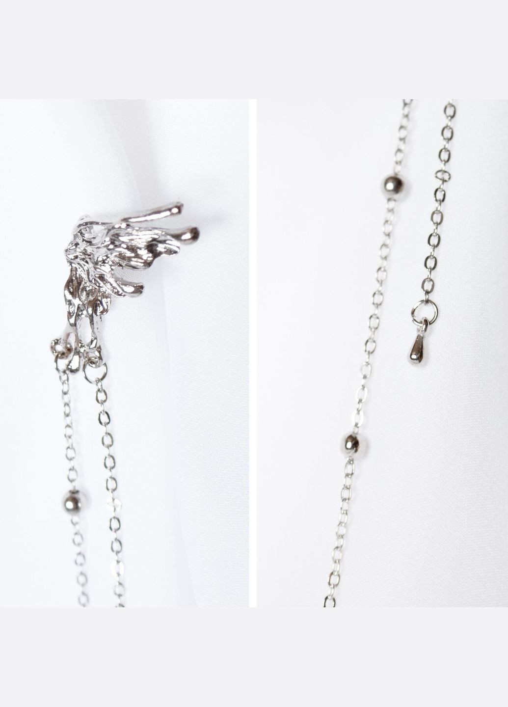 Кафа-обманка на ухо без прокола стильная аниме эстетика причудливая клипса с разными цепями унисекс эльфийская кафа крылья феи No Brand (335977526)