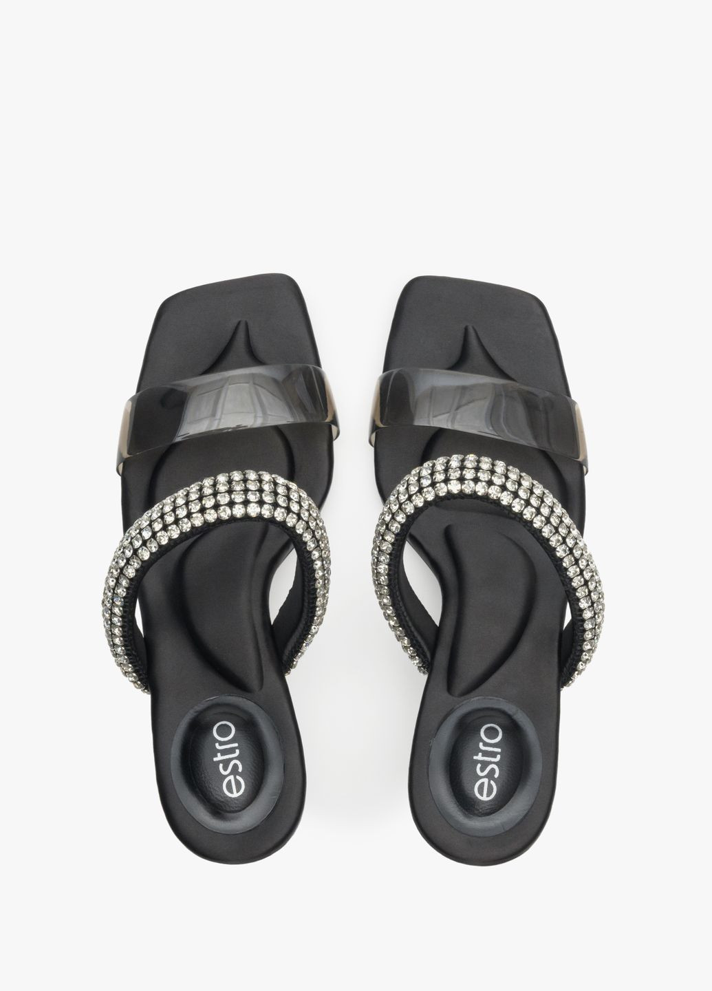 Черные шлепанцы, цвет черный Estro