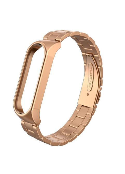 Браслет для Xiaomi Mi Band 5/6/7/8/9 (совместимый). Цвет – розовое золото No Brand (370101813)