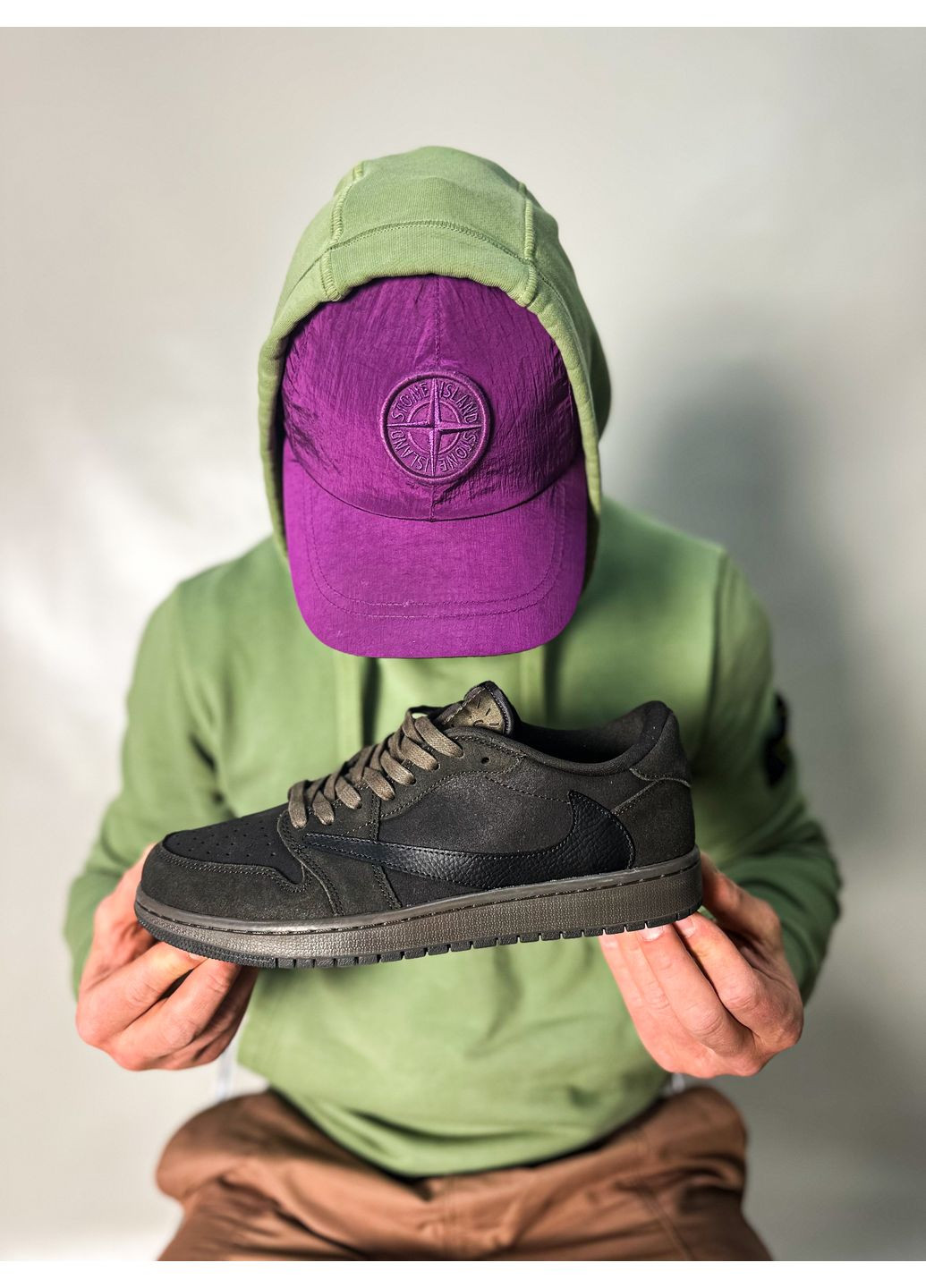 Коричневі всесезон кросівки чоловічі і жіночі nike air jordan 1 low x travis skott velvet brown and dark mocha | найк еір джордан 1 коричневі No Brand