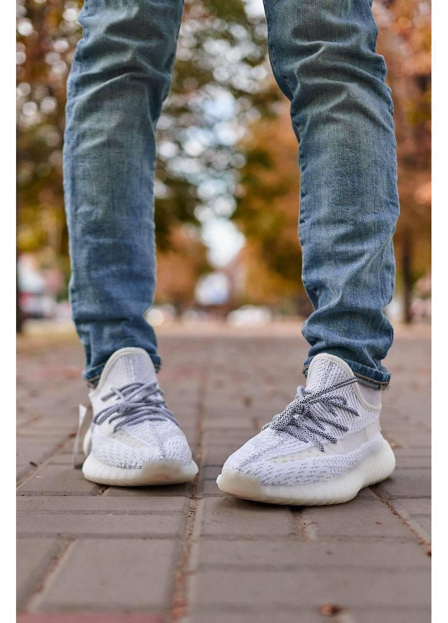 Серые демисезонные кроссовки мужские adidas yeezy boost 350 static full reflective адидас изи буст No Brand