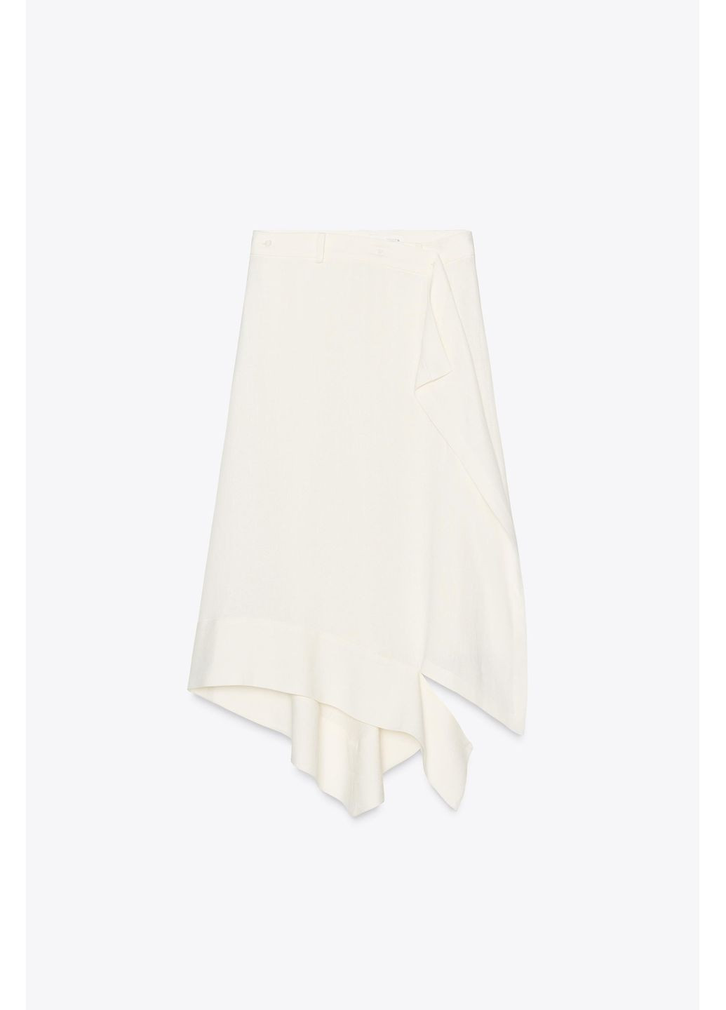 Белая асимметричная юбка на основе льна zw collection Zara