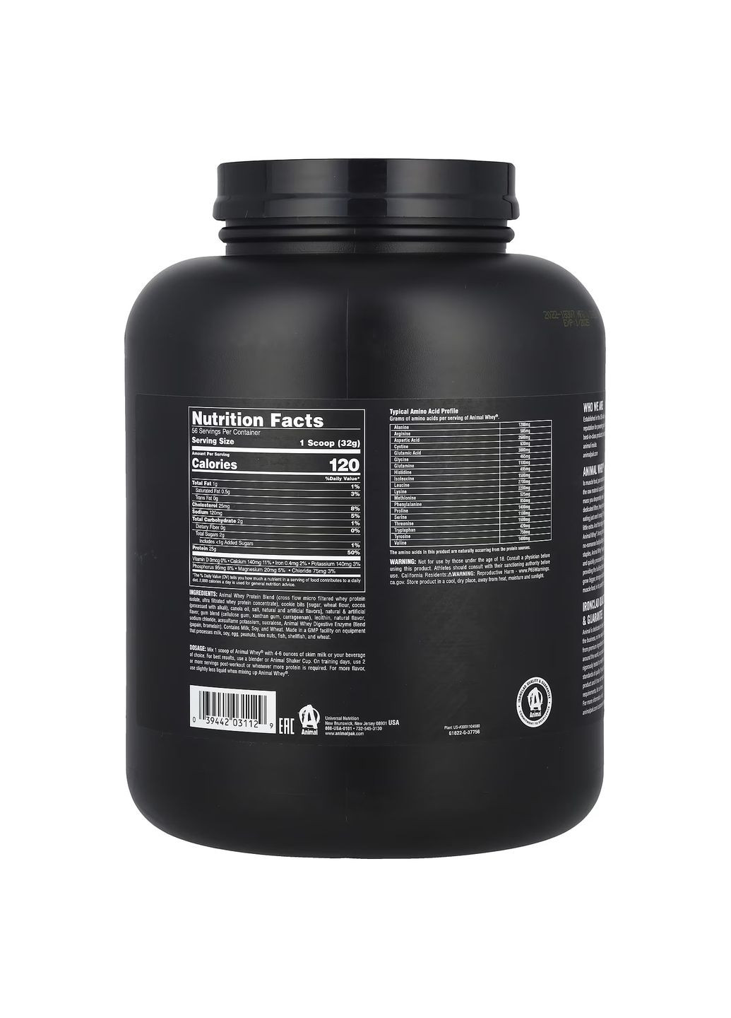 Протеин Animal, Whey Protein Powder, Cookies & Cream 1810g Universal Nutrition (336546572)